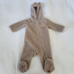 Gently Used Disney Teddy Sherpa Winnie The Pooh Onesie - Size 12M